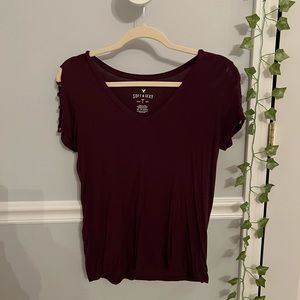 American Eagle, soft and sexy tee-  cranberry - extra small